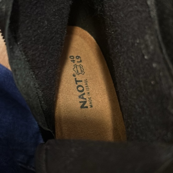 NAOT sky leather suede wedge boots ankle bootie. Gray and black. Size 40. - Picture 6 of 8